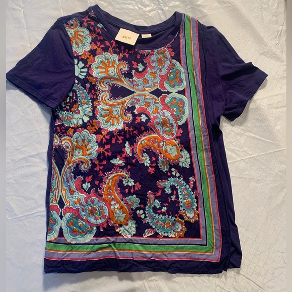 Anthropologie‎ Maeve "Maddie Printed Top" Size S Currently Soldout on website - Picture 1 of 9